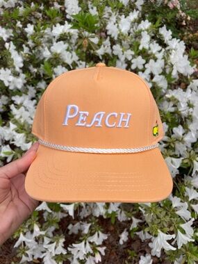 Masters Peach Rope-Trim Hat in Soft Peach